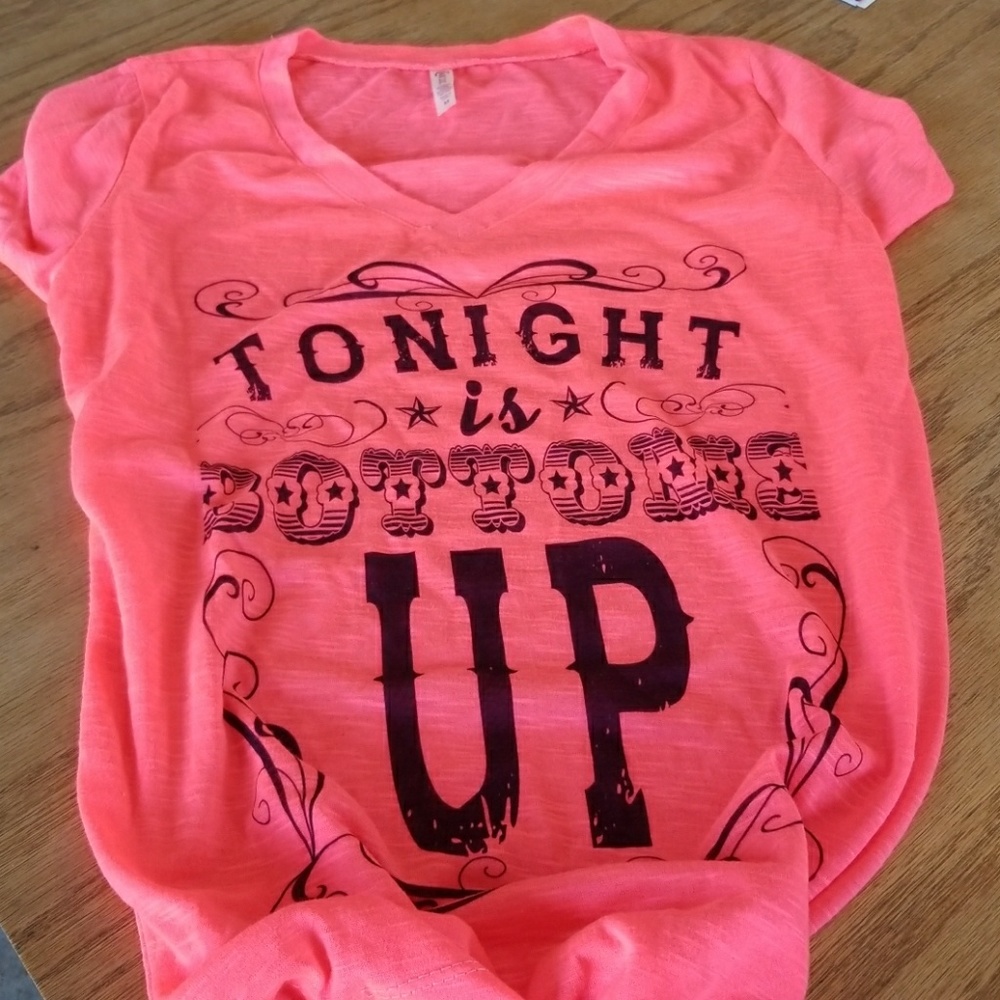 Bright pink Bottoms up shirt
